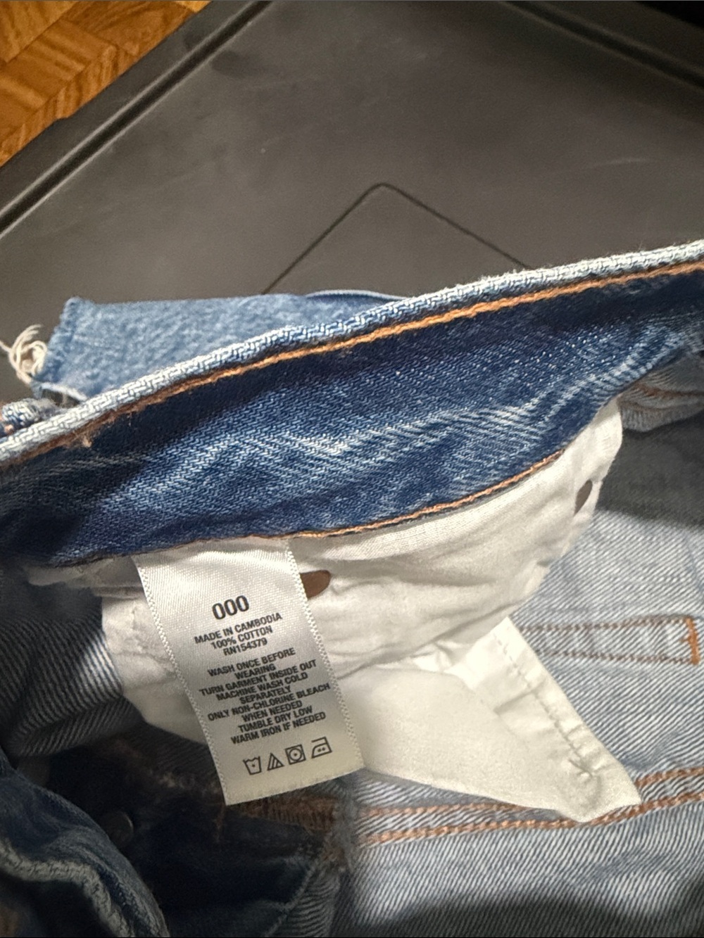 Abercrombie & Fitch Distressed High-Rise Jean Shorts - Light Blue Denim - Picture 2 of 4